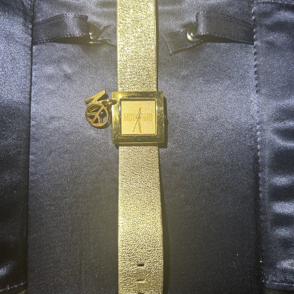 Moschino Watch - Vintage - Gold Leather Strap View 2